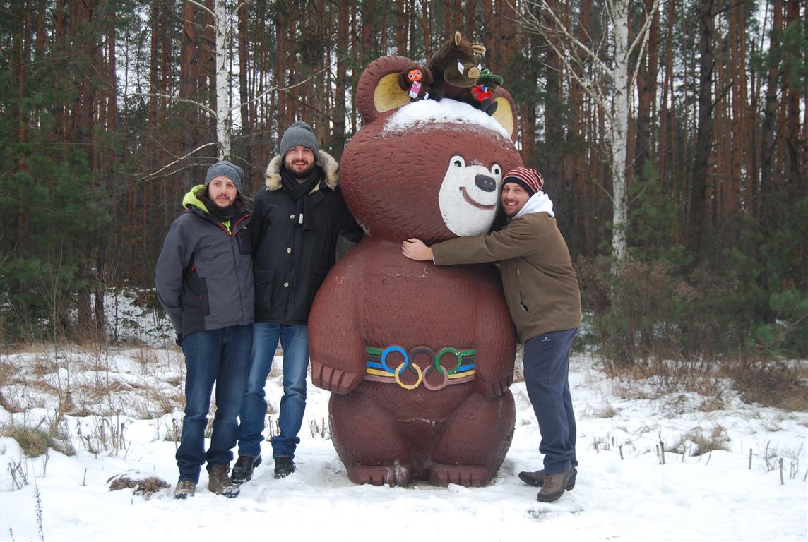 Sulla strada per Kiev con l'orso Misha.