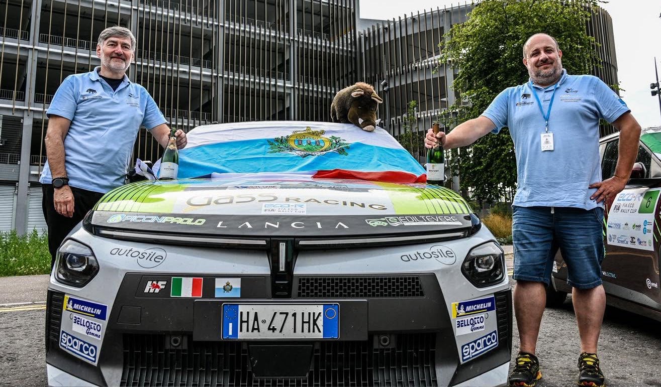 Prusak e Guerrini al termine dell'Eco Rally Scotland dello scorso agosto